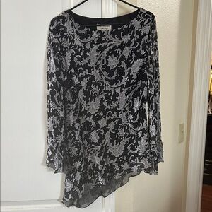 Papell Boutique Black and Gray Blouse